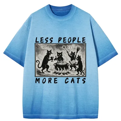 Tokyo-Tiger Cat Sacrifice Ceremony Gradient Washed T-Shirt