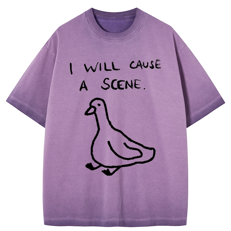 Tokyo-Tiger Stupid Goose Funny Japan Retro Gradient Washed T-Shirt