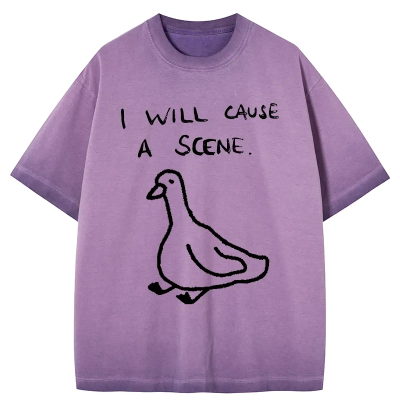 Tokyo-Tiger Stupid Goose Funny Japan Retro Gradient Washed T-Shirt