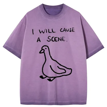 Tokyo-Tiger Stupid Goose Funny Japan Retro Gradient Washed T-Shirt