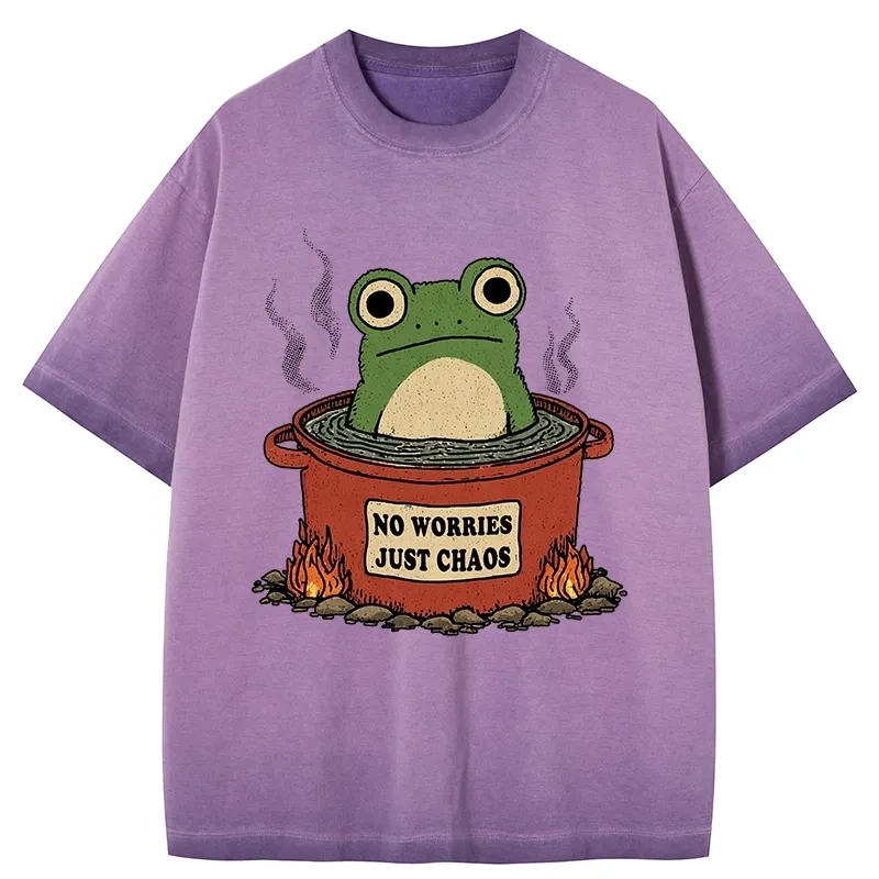 Tokyo-Tiger Frog：No Worries，Just Chaos Gradient Washed T-Shirt