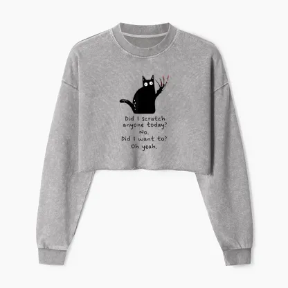 Tokyo-Tiger Cats With Sharp Claws Washed Crop Sweatshirt