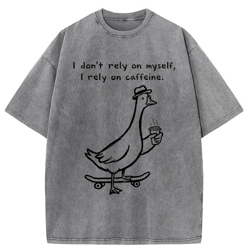 Tokyo-Tiger Goose Depends On Coffee Washed T-Shirt