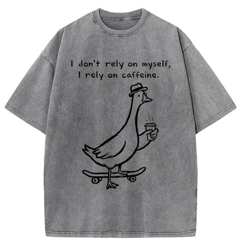 Tokyo-Tiger Goose Depends On Coffee Washed T-Shirt