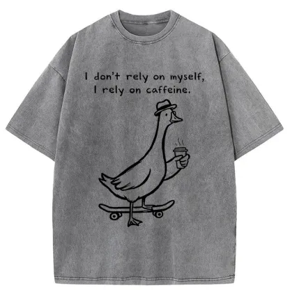 Tokyo-Tiger Goose Depends On Coffee Washed T-Shirt