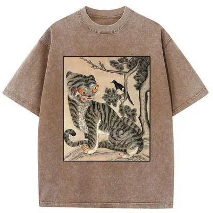 Tokyo-Tiger Tiger And Magpie Washed T-Shirt
