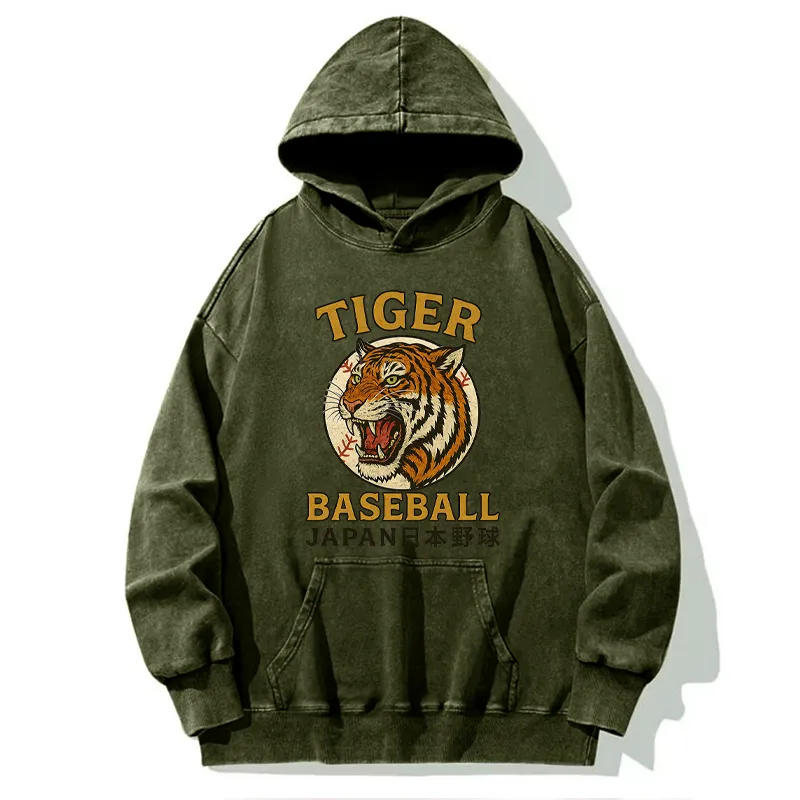 Tokyo-Tiger Osaka Japan Baseball Team Washed Hoodie