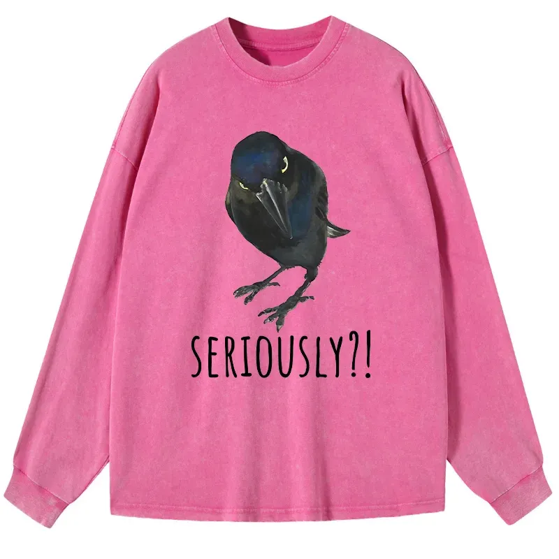 Tokyo-Tiger Raven's Question Washed Long Sleeve T-Shirt