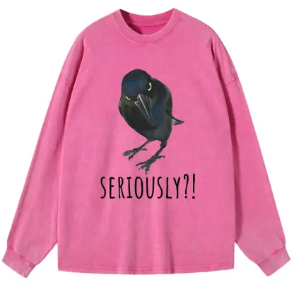 Tokyo-Tiger Raven's Question Washed Long Sleeve T-Shirt