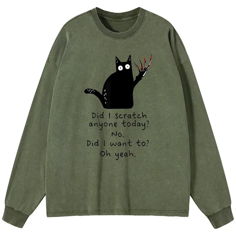 Tokyo-Tiger Cats With Sharp Claws Washed Long Sleeve T-Shirt