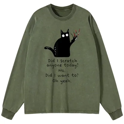 Tokyo-Tiger Cats With Sharp Claws Washed Long Sleeve T-Shirt