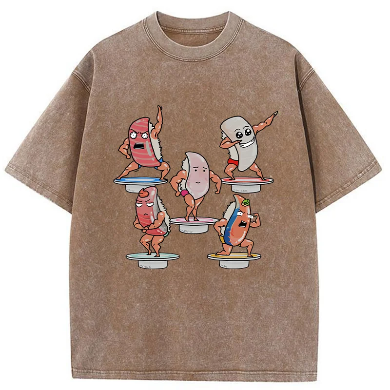 Tokyo-Tiger Fitness Sushi Washed T-Shirt