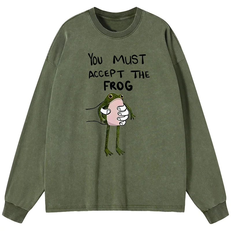 Tokyo-Tiger Accept This Frog Washed Long Sleeve T-Shirt
