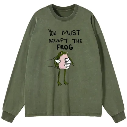 Tokyo-Tiger Accept This Frog Washed Long Sleeve T-Shirt