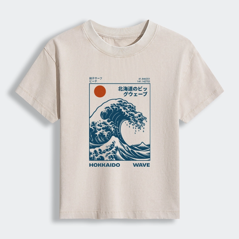 Tokyo-Tiger Hokkaido Wave Japan Women's Washed T-shirt