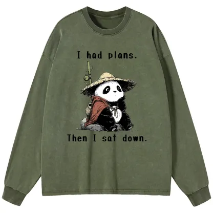 Tokyo-Tiger The Maybe Later Panda Washed Long Sleeve T-Shirt