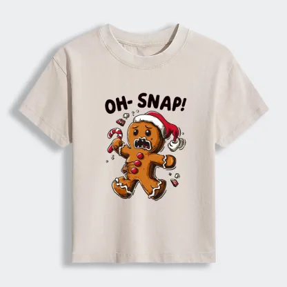 Tokyo-Tiger Oh Snap The Gingerbread Man's Christmas Chaos Women's Washed T-shirt