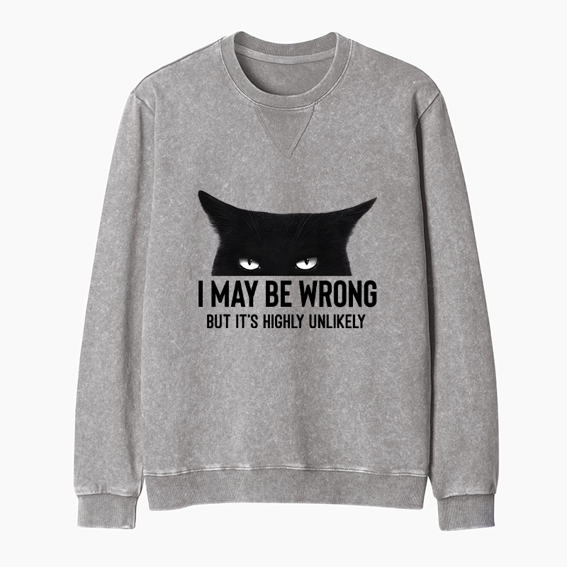 Tokyo-Tiger Cat Can Do No Wrong Washed Terry Sweatshirt