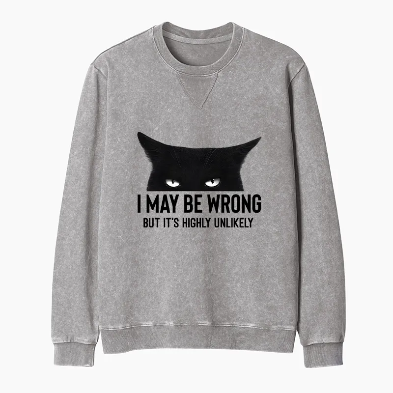 Tokyo-Tiger Cat Can Do No Wrong Washed Terry Sweatshirt