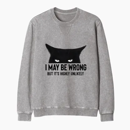Tokyo-Tiger Cat Can Do No Wrong Washed Terry Sweatshirt