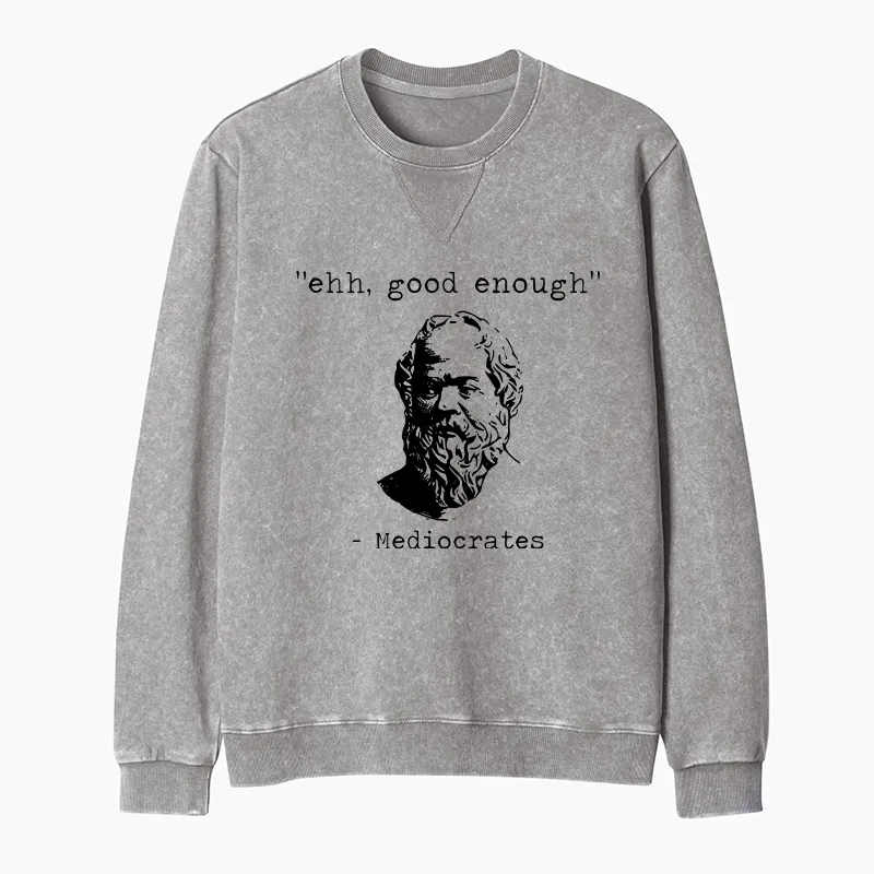 Tokyo-Tiger Mediocrates Meme Washed Terry Sweatshirt