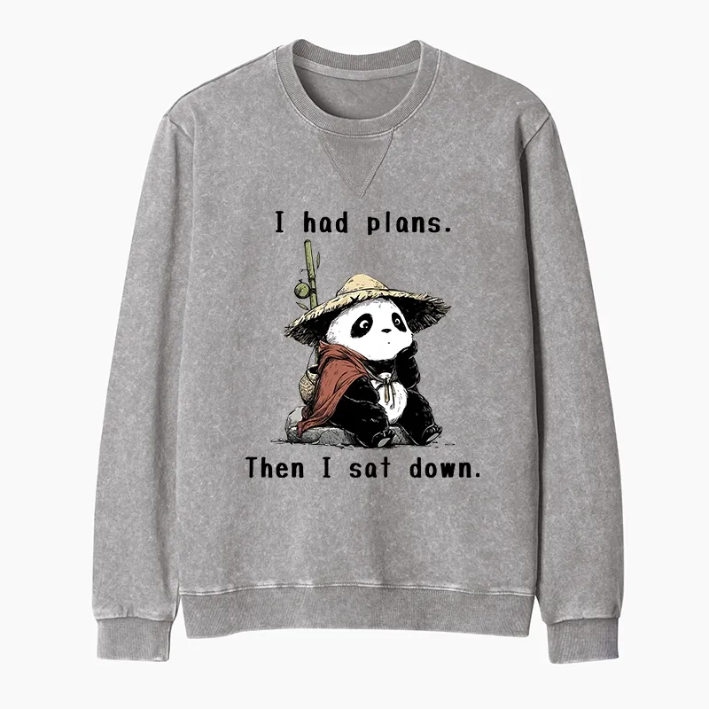 Tokyo-Tiger The Maybe Later Panda Washed Terry Sweatshirt