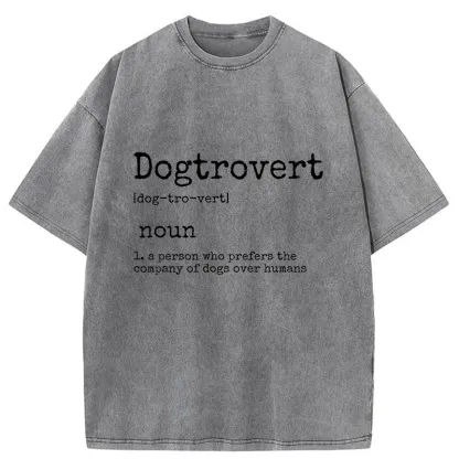 Tokyo-Tiger Dogtrovert Funny Washed T-Shirt