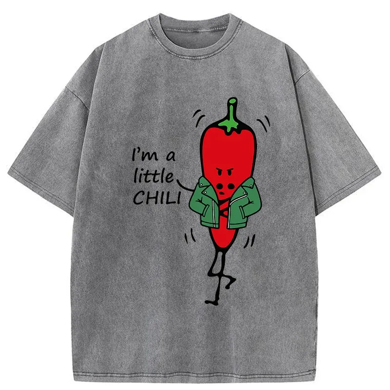 Tokyo-Tiger Little Chili Funny Washed T-Shirt