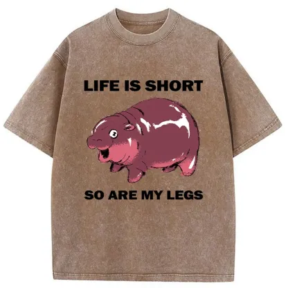 Tokyo-Tiger Short Legs Short Life Washed T-Shirt