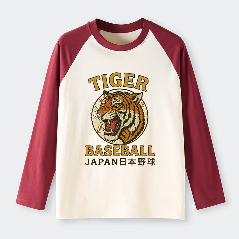 Tokyo-Tiger Osaka Japan Baseball Team Raglan Long Sleeve T-shirt