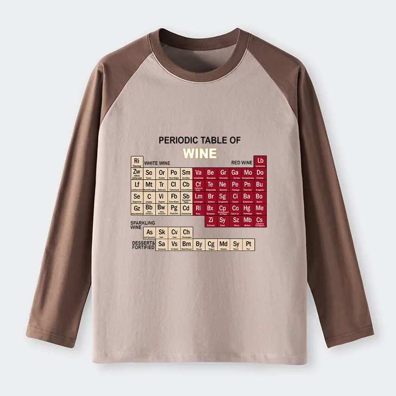 Tokyo-Tiger Table of Elements of Wine Raglan Long Sleeve T-shirt