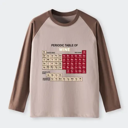 Tokyo-Tiger Table of Elements of Wine Raglan Long Sleeve T-shirt