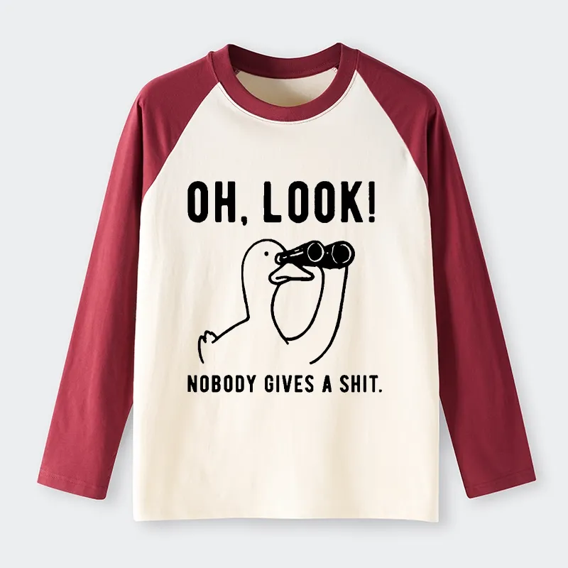 Tokyo-Tiger No One Cares About The Duck Raglan Long Sleeve T-shirt