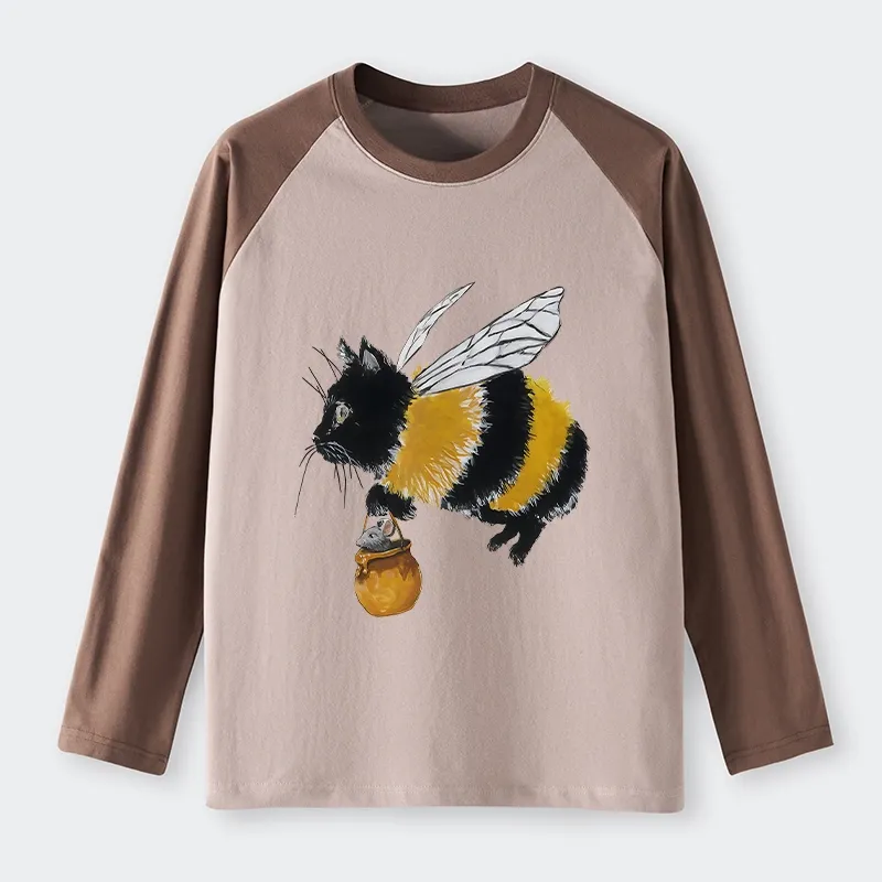 Tokyo-Tiger Catbee Funny Raglan Long Sleeve T-shirt