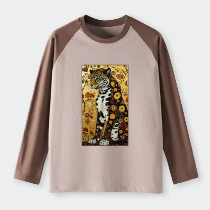 Tokyo-Tiger Magnificent Leopard Raglan Long Sleeve T-shirt