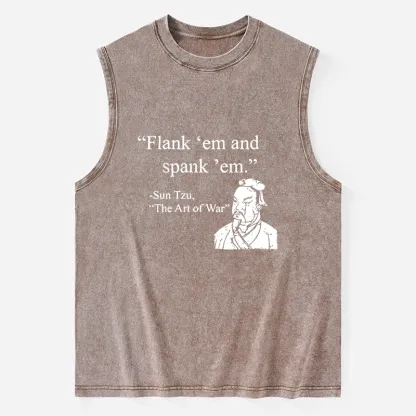 Tokyo-Tiger The Art Of War Funny Washed Tank