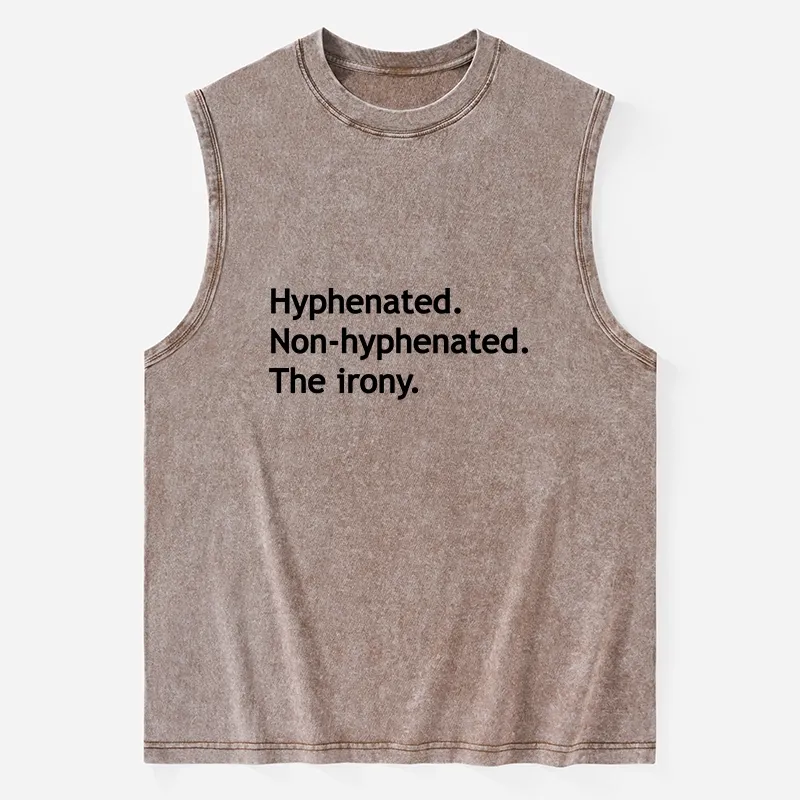 Tokyo-Tiger Hyphenated Funny Washed Tank