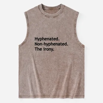 Tokyo-Tiger Hyphenated Funny Washed Tank