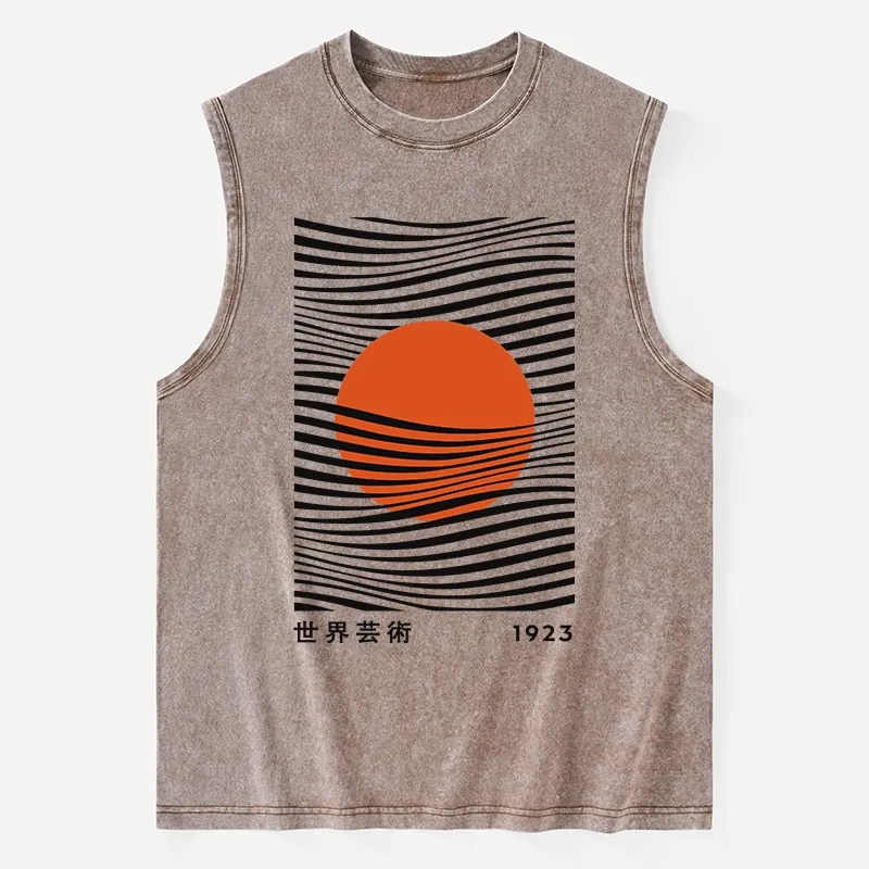 Tokyo-Tiger Minimalist Art Sun Washed Tank