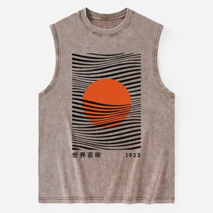 Tokyo-Tiger Minimalist Art Sun Washed Tank