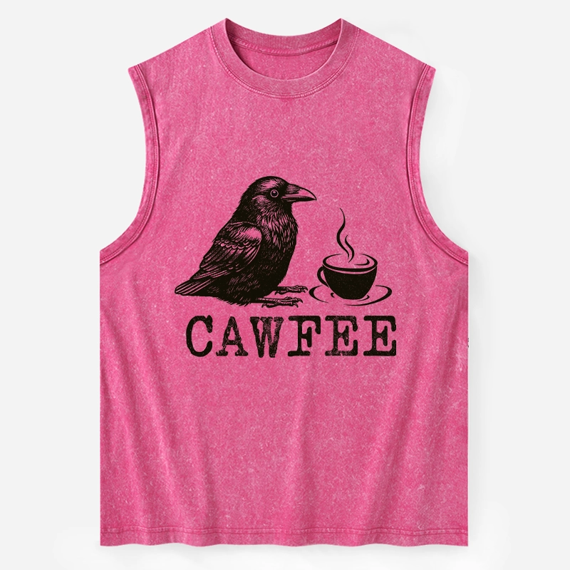 Tokyo-Tiger Cawfee Funny Japan Meme Washed Tank