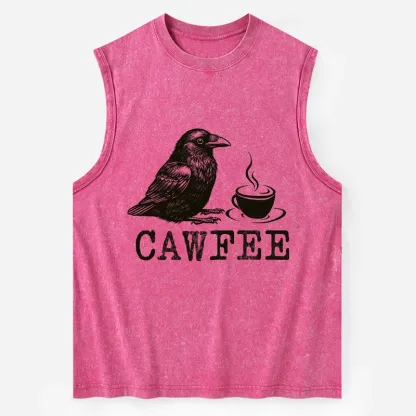 Tokyo-Tiger Cawfee Funny Japan Meme Washed Tank