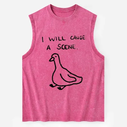 Tokyo-Tiger Stupid Goose Funny Japan Retro Washed Tank