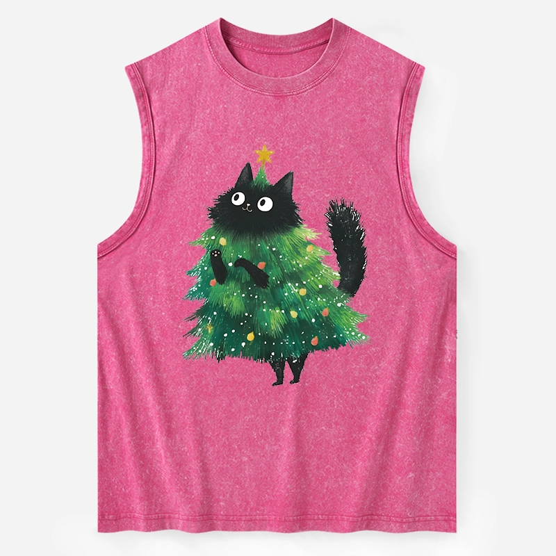 Tokyo-Tiger Christmas Tree Cat Japan Washed Tank
