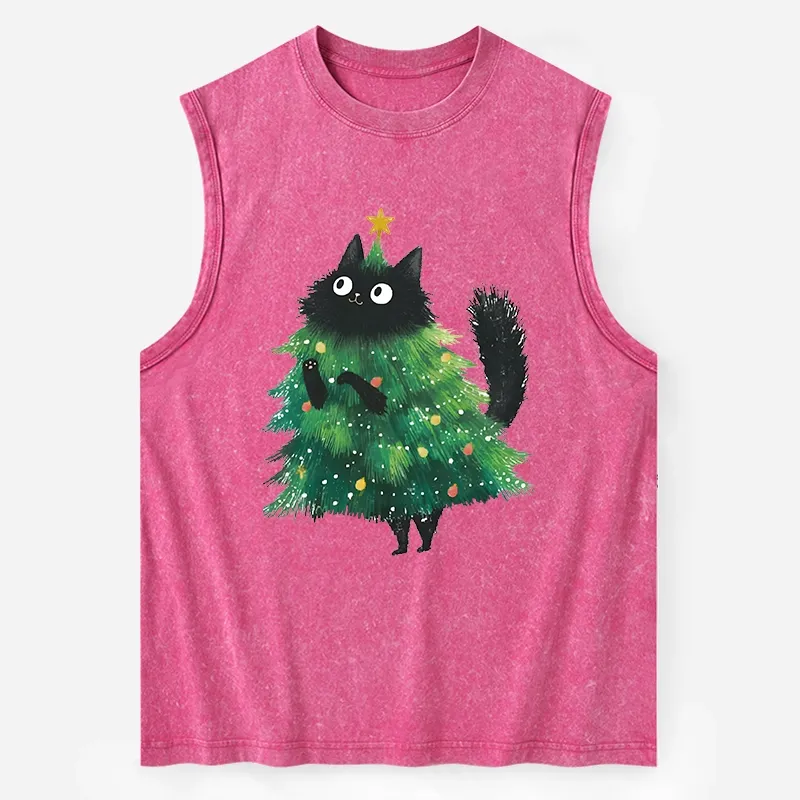 Tokyo-Tiger Christmas Tree Cat Japan Washed Tank