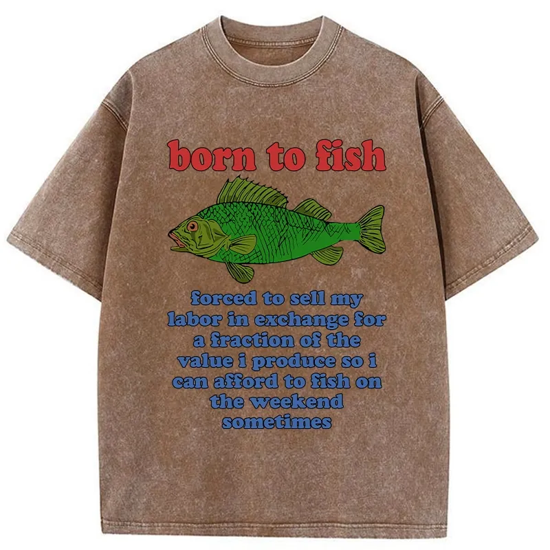 Tokyo-Tiger Born To Fish Washed T-Shirt