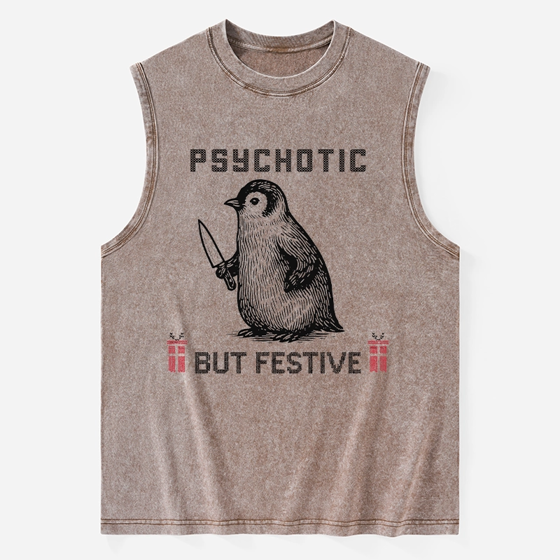 Tokyo-Tiger Overstimulated but Festive Christmas Washed Tank