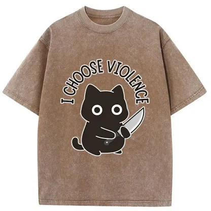 Tokyo-Tiger Threat Of The Black Cat Washed T-Shirt