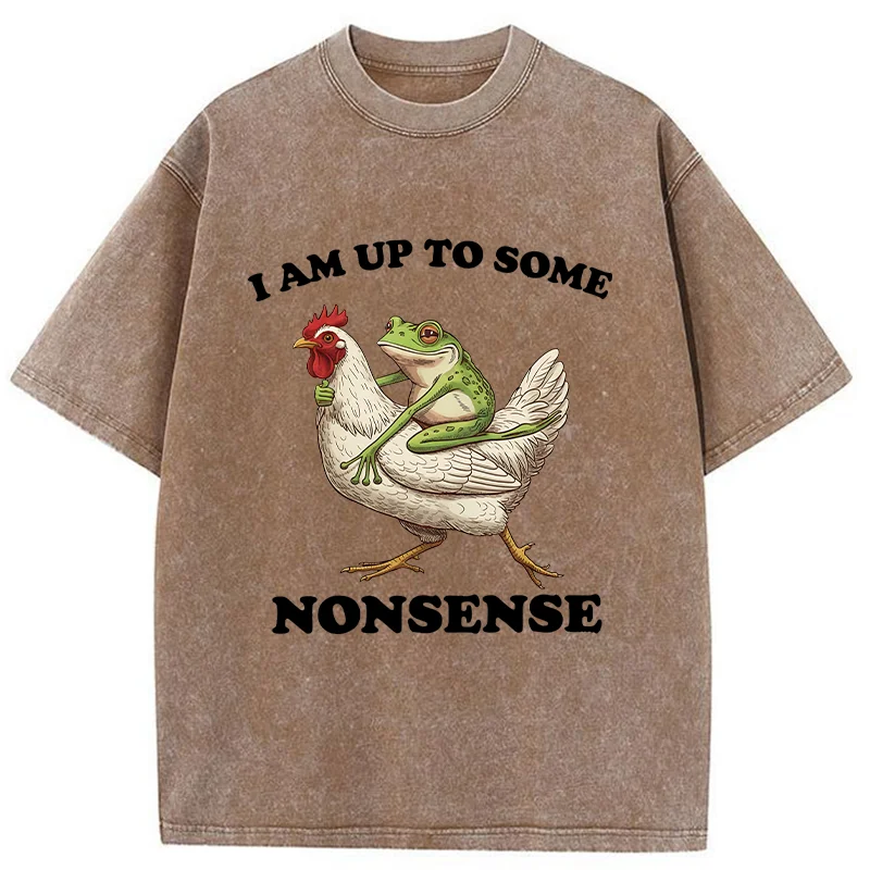 Tokyo-Tiger Frog Riding A Chicken Washed T-Shirt