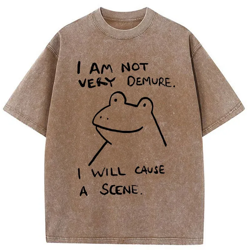 Tokyo-Tiger Humorous Frog Washed T-Shirt